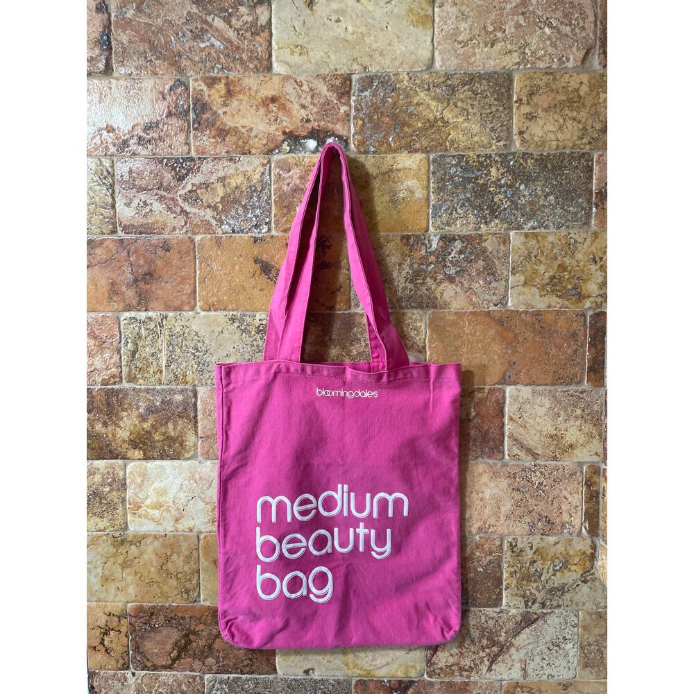 Bloomingdale’s Bag Tote Beauty Pink Medium Canvas Shopper Reusable Collectible - Picture 3 of 10
